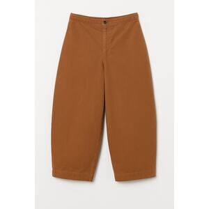 We The Free Brown Barrel Pants Size 29 Wide Leg Cropped High Rise Casual Cotton